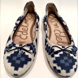 Sam Edelman Felicia Blue Ikat Ballet Flats 9.5